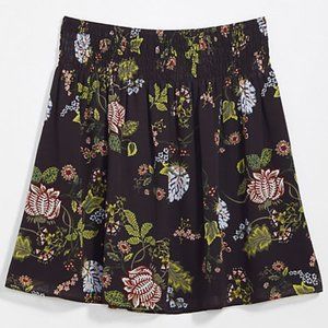 LOFT FLORAL SMOCKED WAIST SKIRT